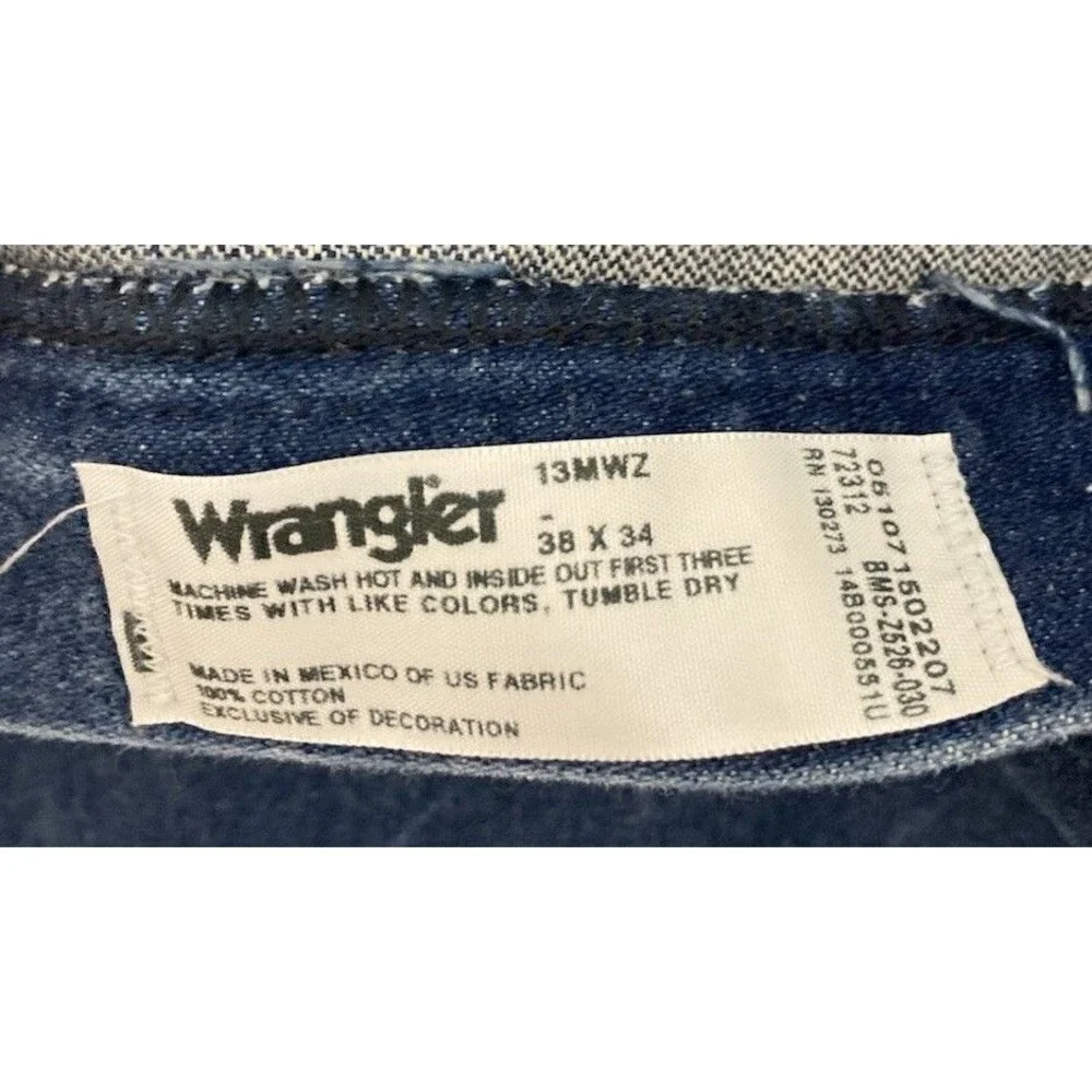 Men's Wrangler Cowboy Cut Jeans Original Fit Medium Wash Blue Size 38x34